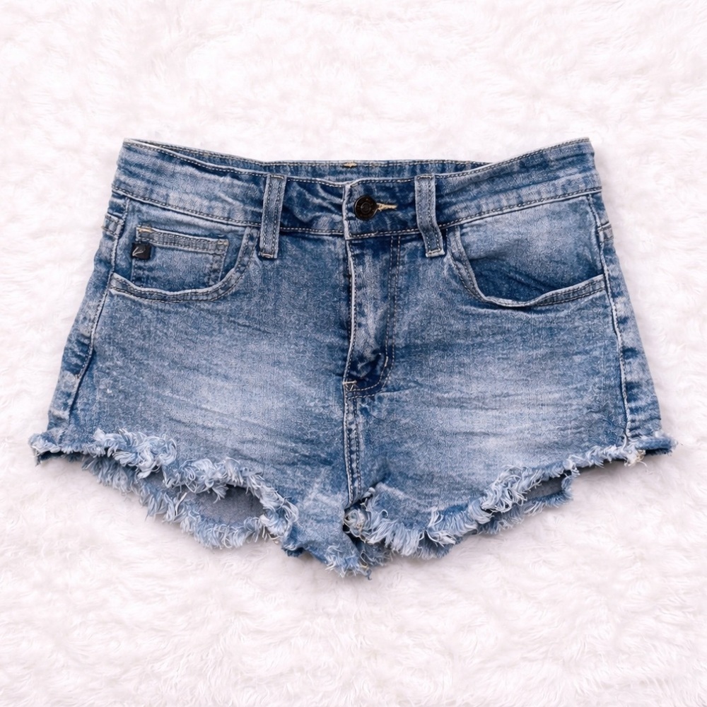 KanCan Denim Cutoff Shorts Size 5/26 Distressed Frayed Hem Stretch Jean Shorts